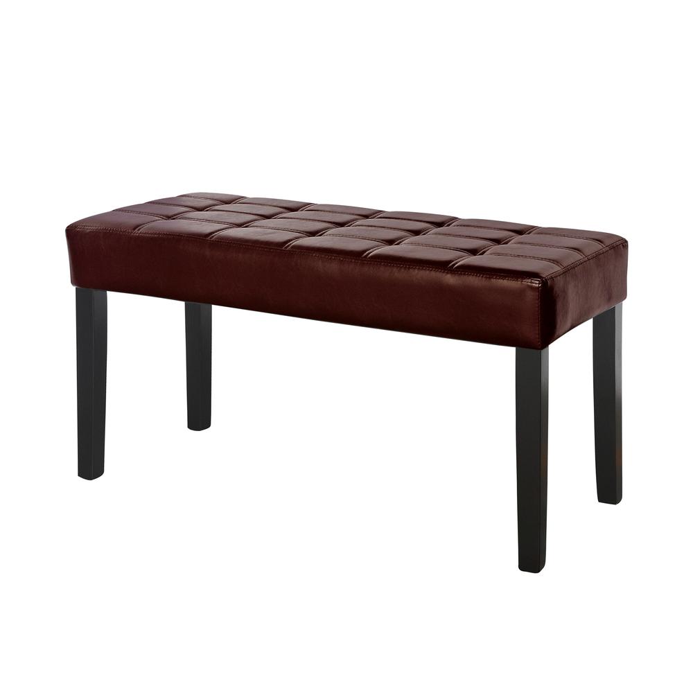 California 24 Panel Bench in Brown Leatherette. Picture 2