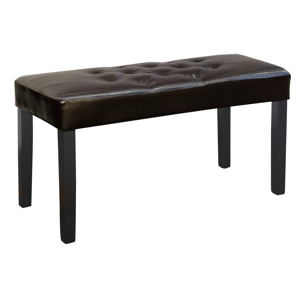 Fresno 12 Panel Bench in Brown Leatherette. Picture 1