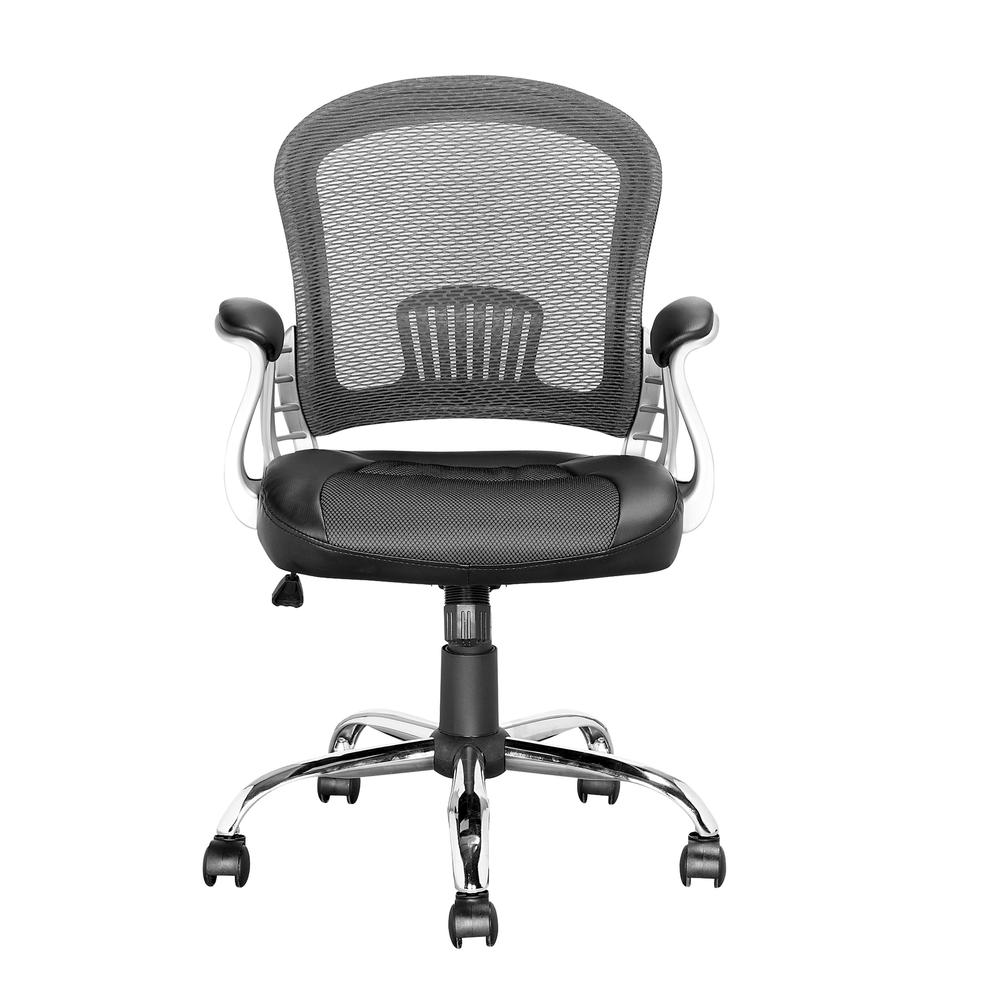 Workspace Office Chair in Black Leatherette and Mesh. Picture 5