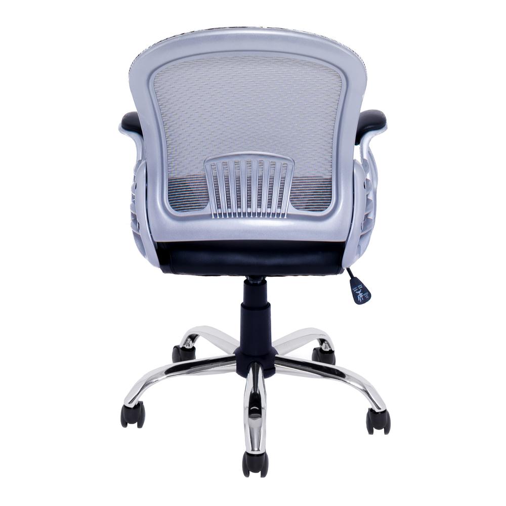 Workspace Office Chair in Black Leatherette and Grey Mesh. Picture 4
