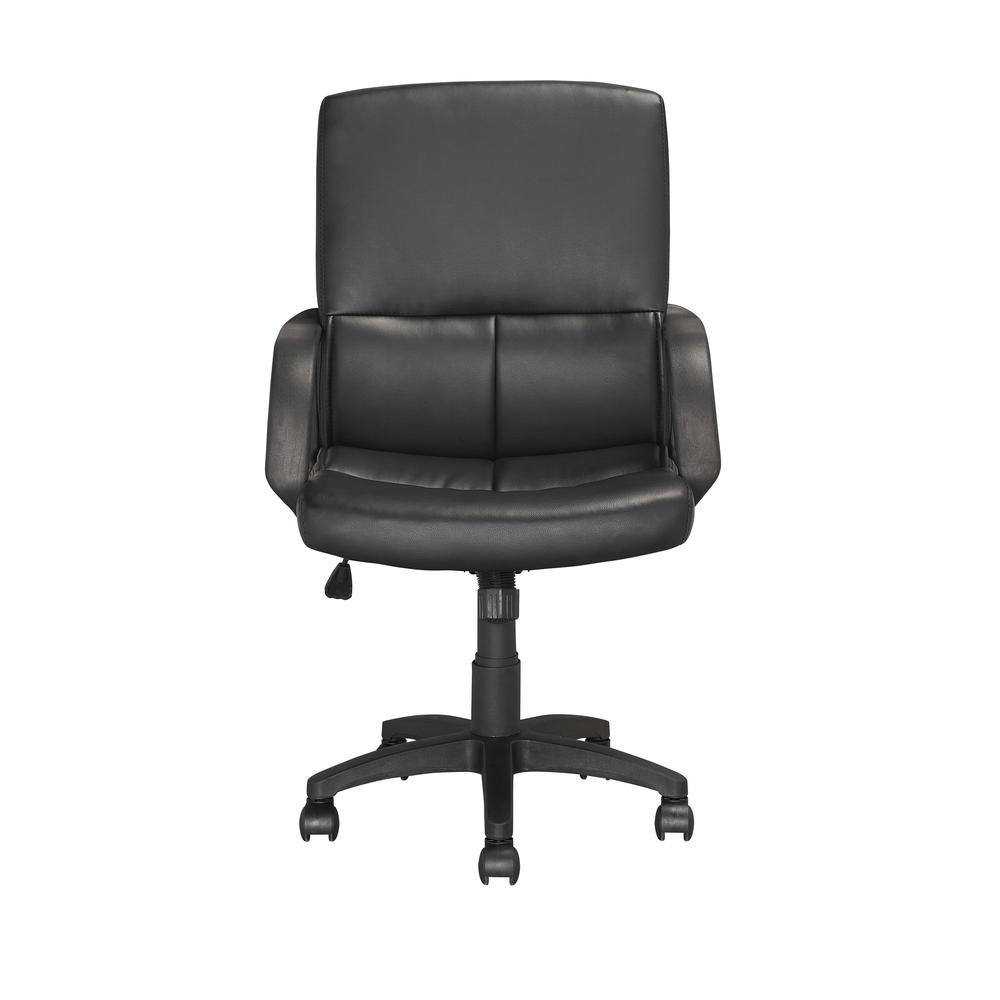 Workspace Office Chair in Black Leatherette. Picture 5