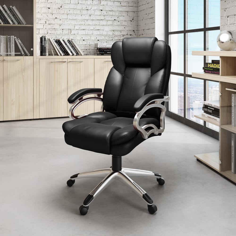 Workspace Executive Office Chair in Black Leatherette. Picture 2