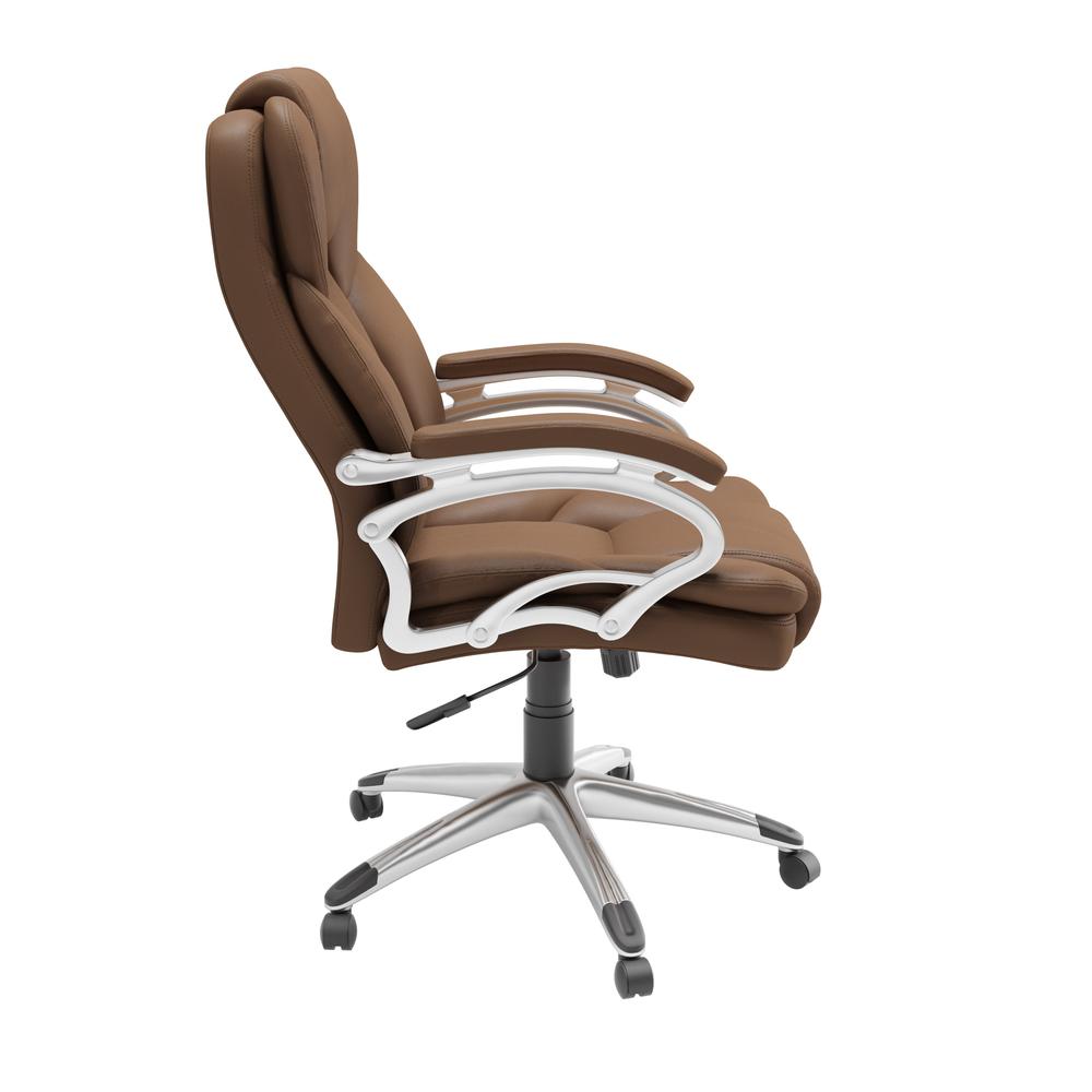 Executive Office Chair in Caramel Brown Leatherette. Picture 2
