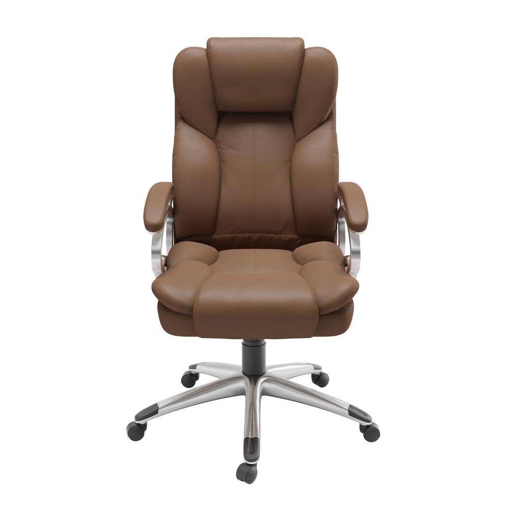 Executive Office Chair in Caramel Brown Leatherette. Picture 3