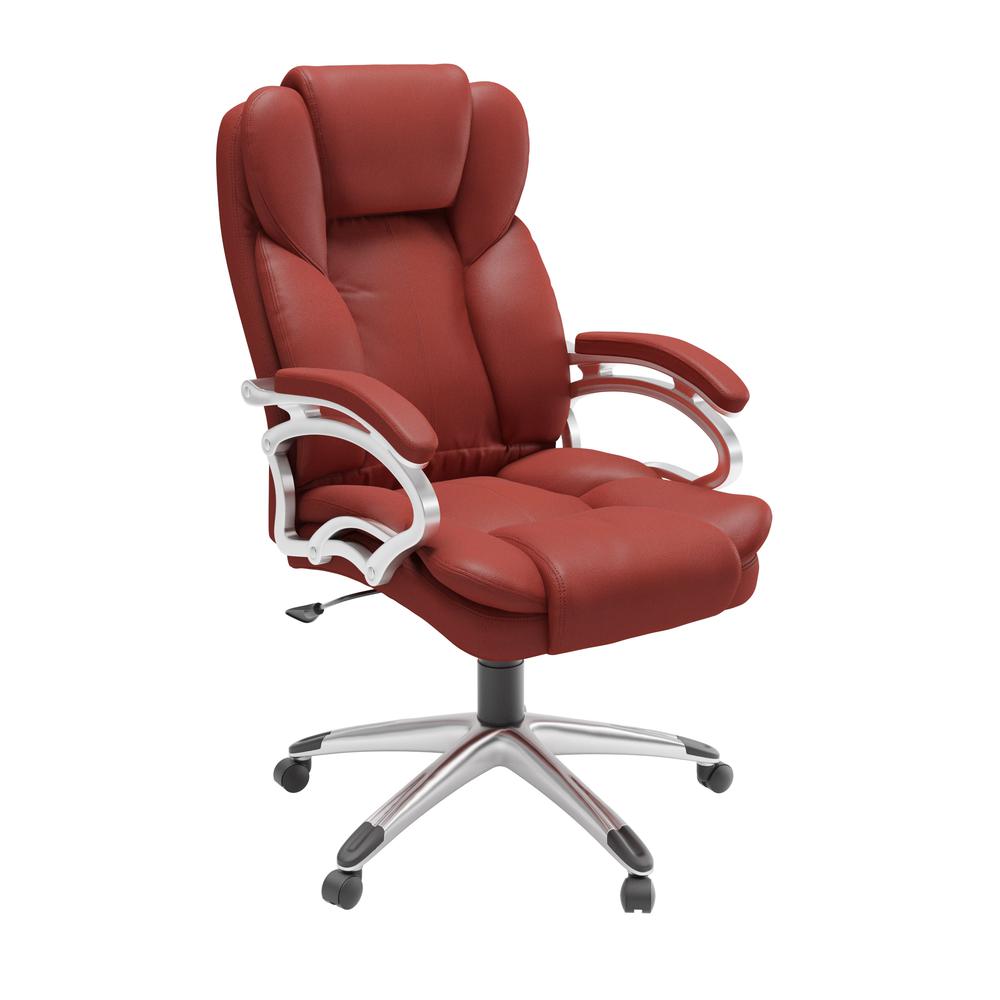 Executive Office Chair in Brick Red Leatherette. Picture 1