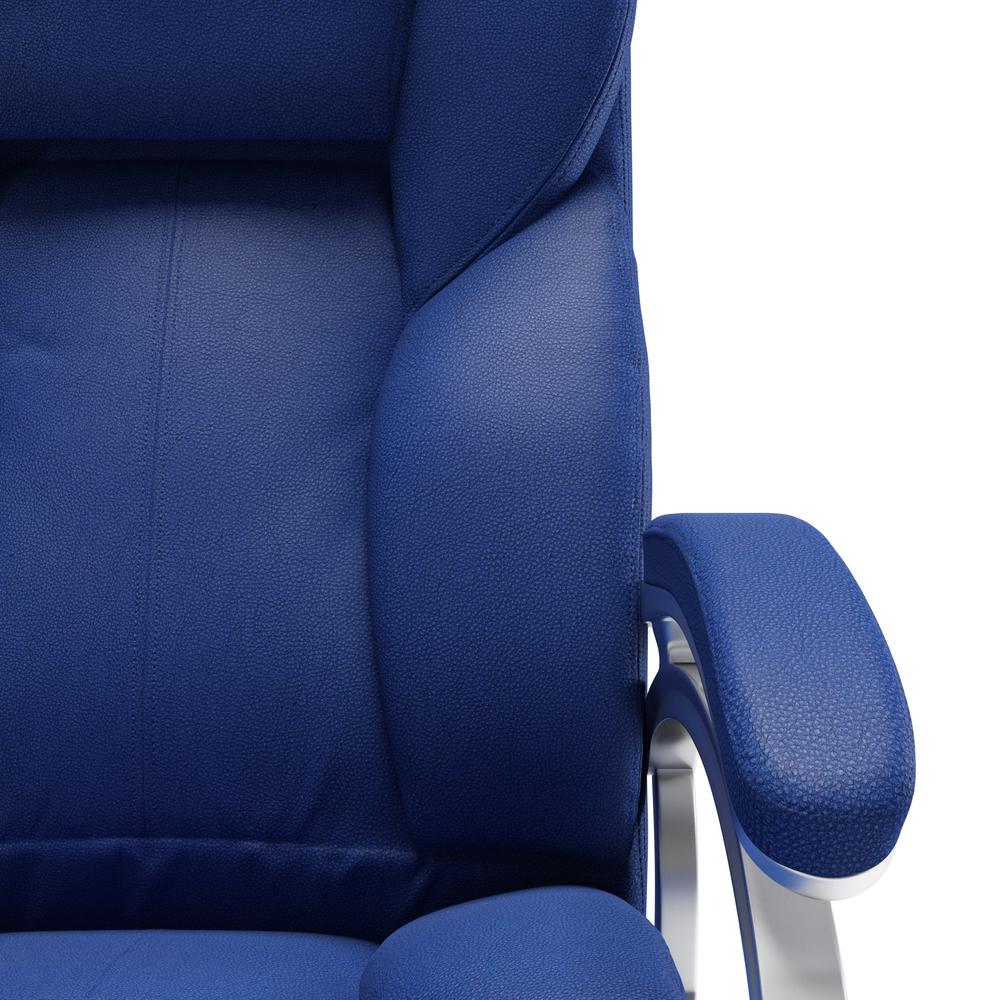 Executive Office Chair in Cobalt Blue Leatherette. Picture 6