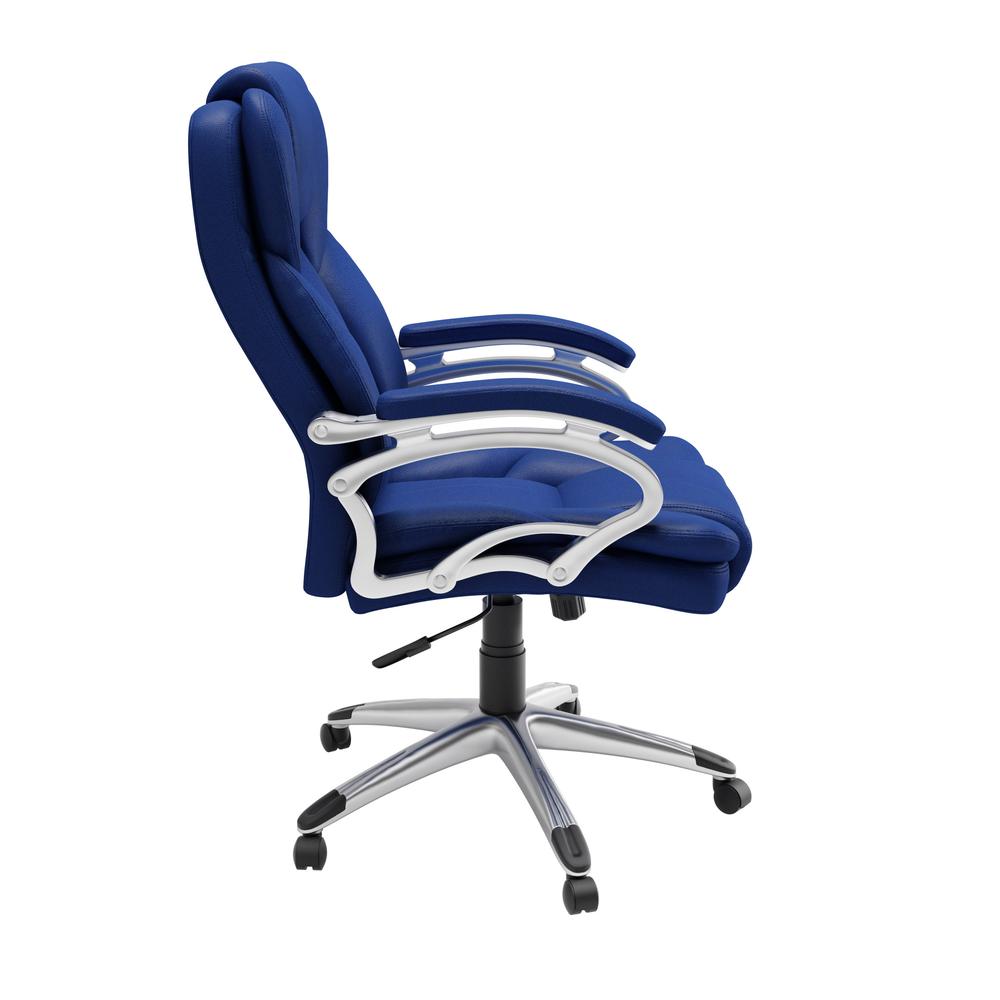 Executive Office Chair in Cobalt Blue Leatherette. Picture 2