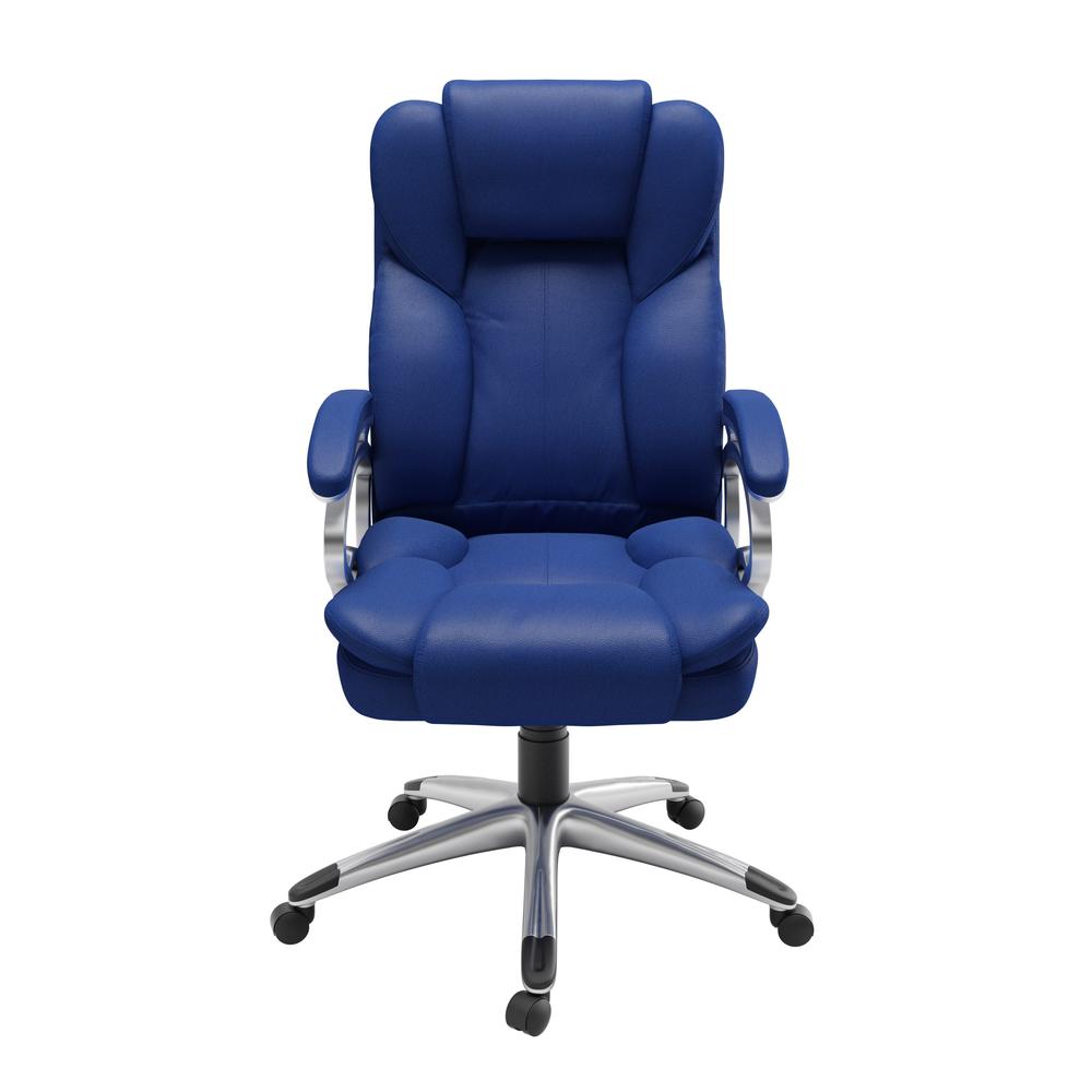 Executive Office Chair in Cobalt Blue Leatherette. Picture 3