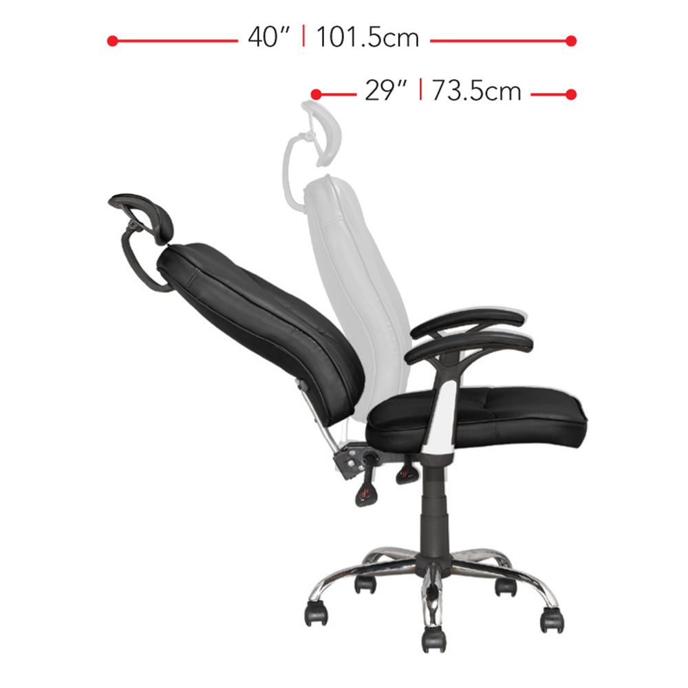 Workspace Executive Reclining Office Chair in Black Leatherette. Picture 6