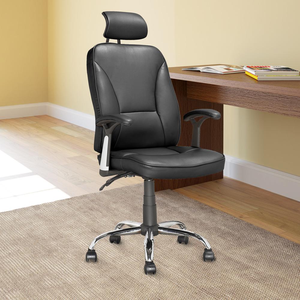 Workspace Executive Reclining Office Chair in Black Leatherette. Picture 4