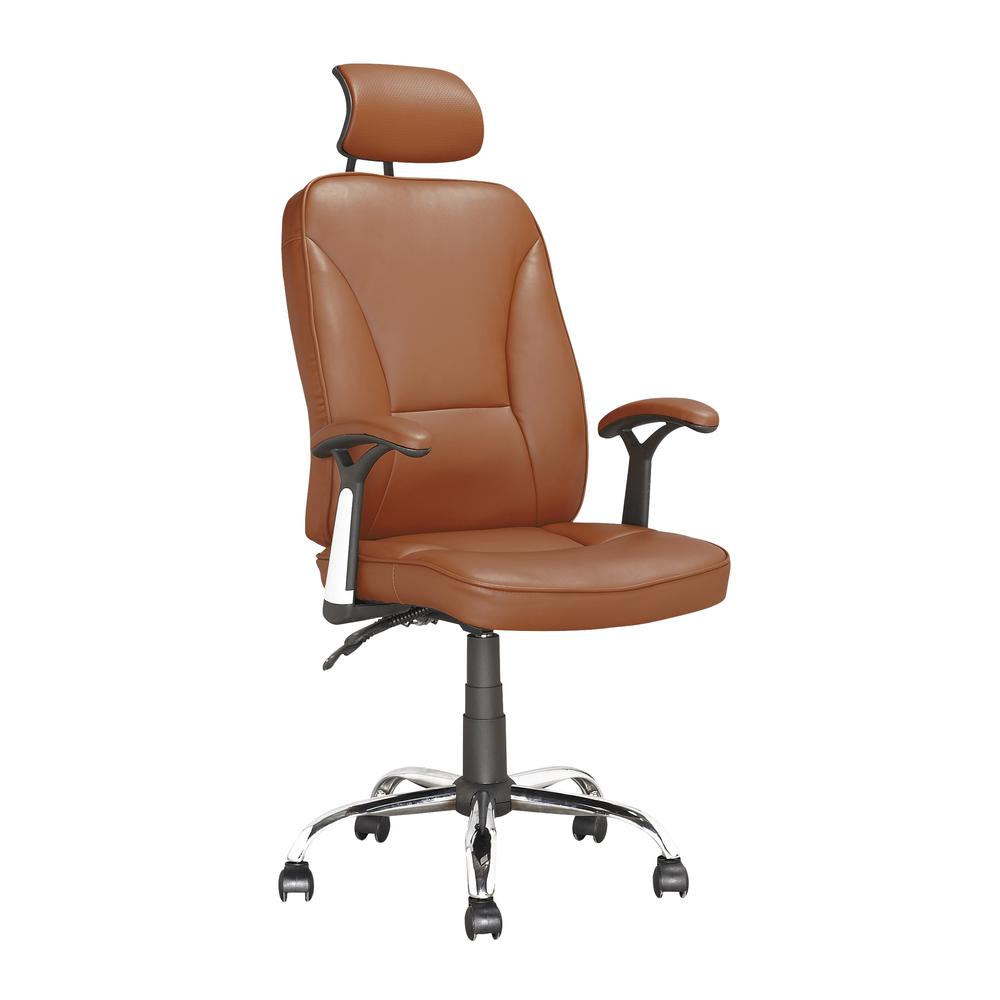 Workspace Executive Reclining Office Chair in Light Brown Leatherette. Picture 1