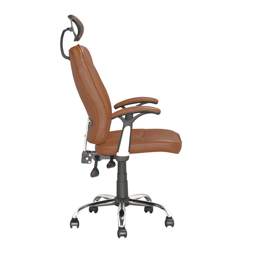 Workspace Executive Reclining Office Chair in Light Brown Leatherette. Picture 4
