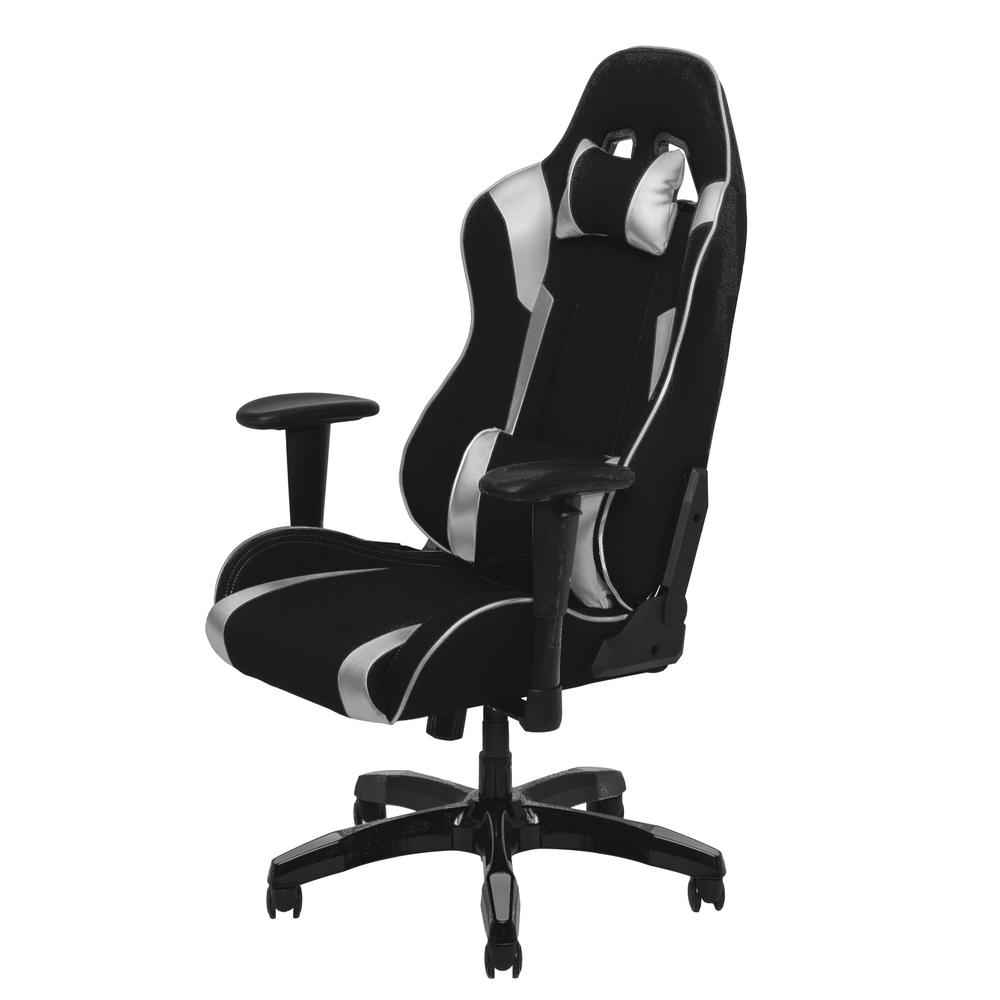 Black and Silver High Back Ergonomic Gaming Chair. Picture 2