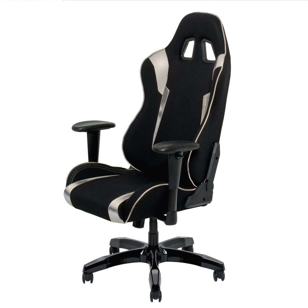 Black and Silver High Back Ergonomic Gaming Chair. Picture 3
