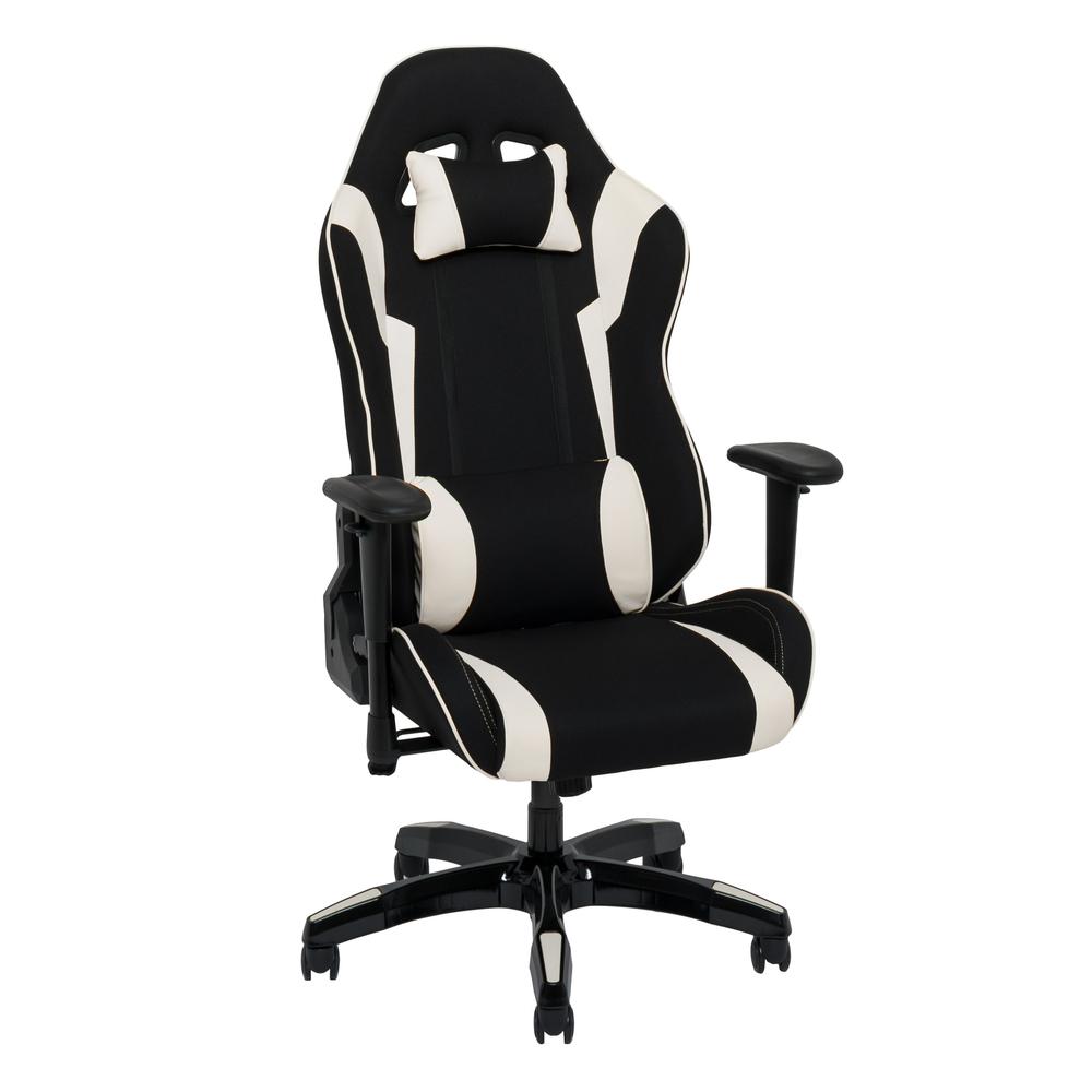 Black and White High Back Ergonomic Gaming Chair. Picture 1