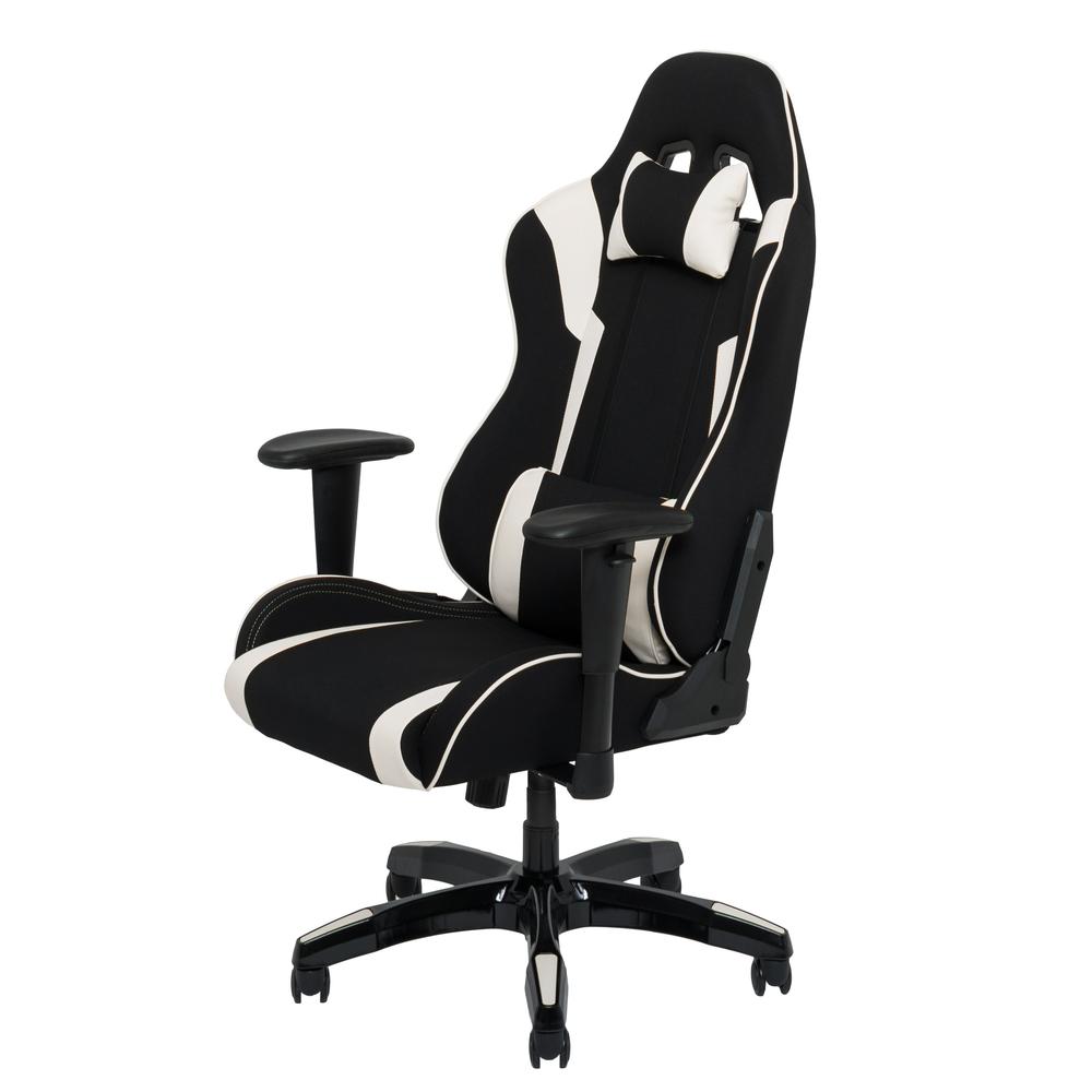 Black and White High Back Ergonomic Gaming Chair. Picture 2