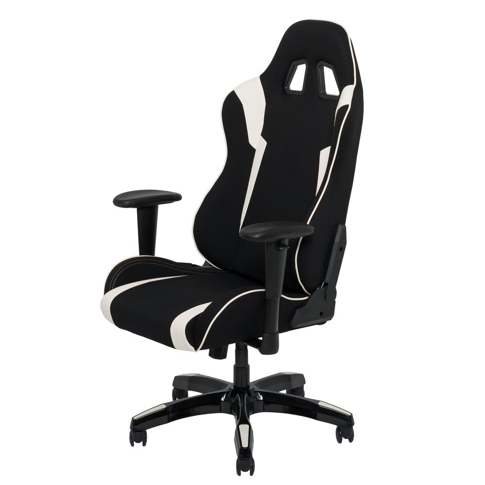 Black and White High Back Ergonomic Gaming Chair. Picture 3