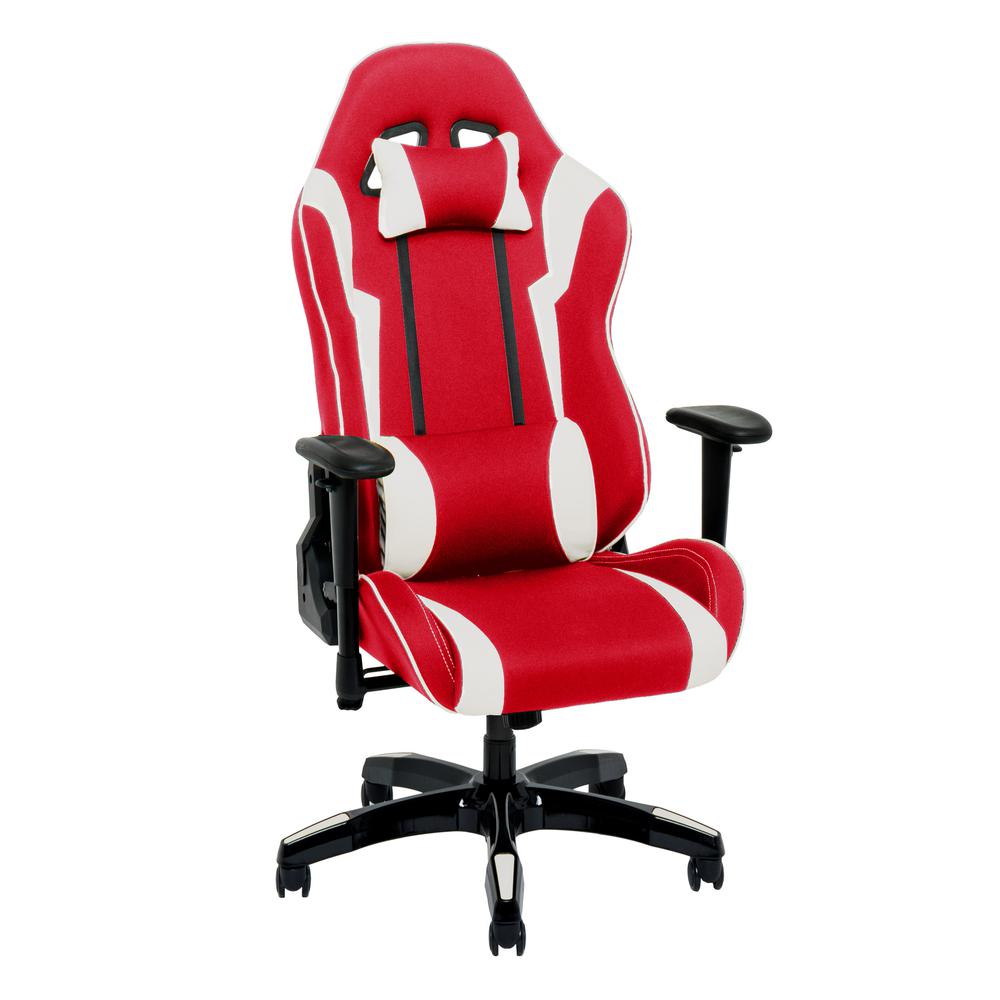 Red and White High Back Ergonomic Gaming Chair. Picture 1
