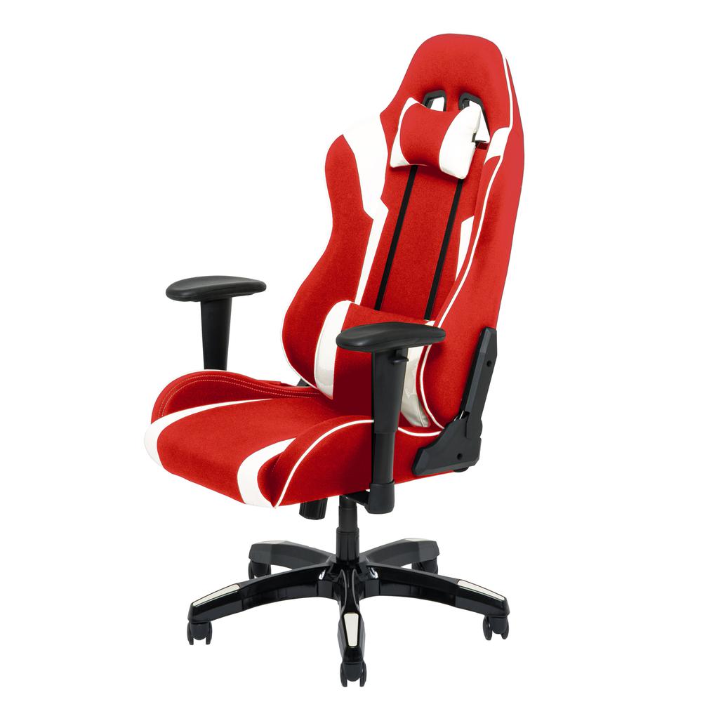 Red and White High Back Ergonomic Gaming Chair. Picture 2