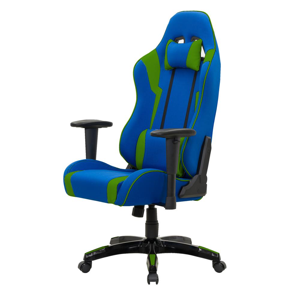 Blue and Green High Back Ergonomic Gaming Chair. Picture 2