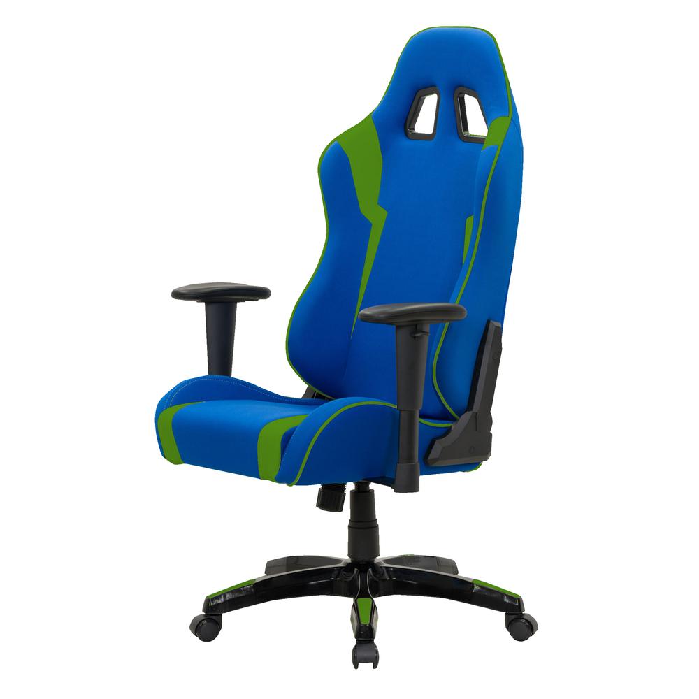 Blue and Green High Back Ergonomic Gaming Chair. Picture 3