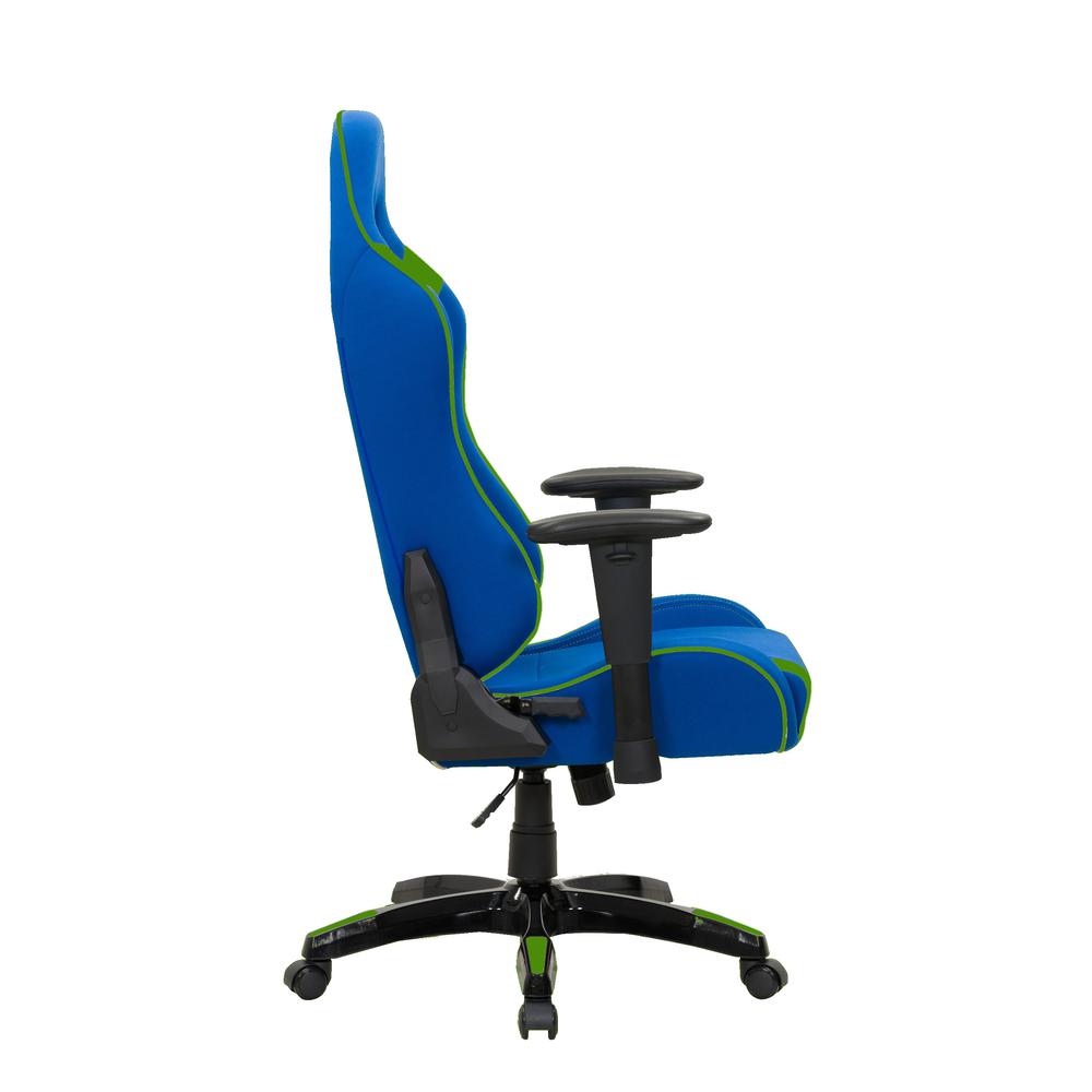 Blue and Green High Back Ergonomic Gaming Chair. Picture 5