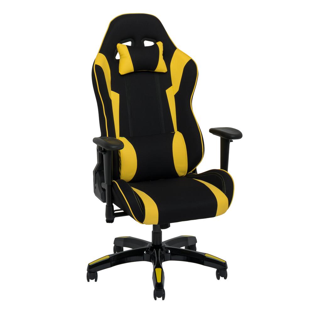 Black and Yellow High Back Ergonomic Gaming Chair. Picture 1