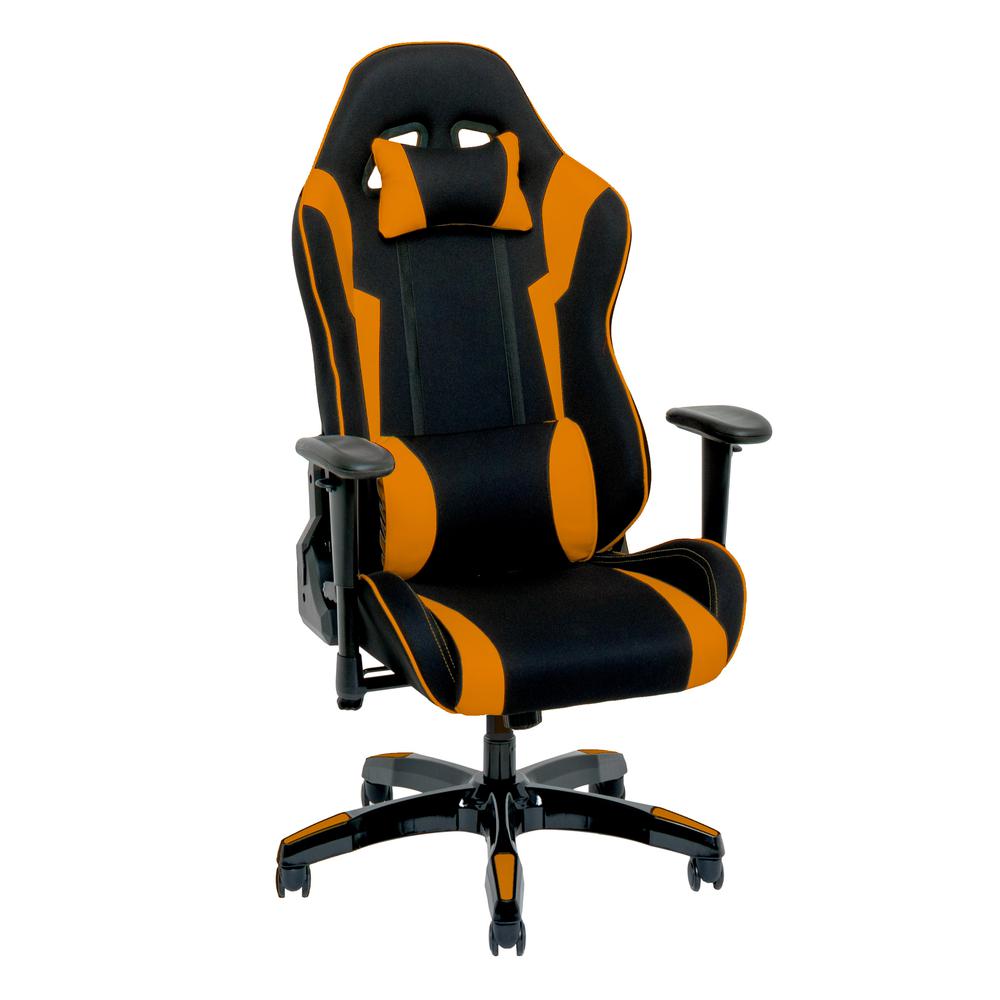 Black and Orange High Back Ergonomic Gaming Chair. The main picture.