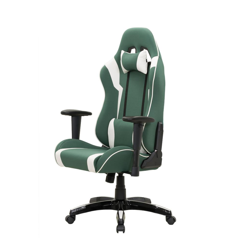 Green and White High Back Ergonomic Gaming Chair. Picture 2