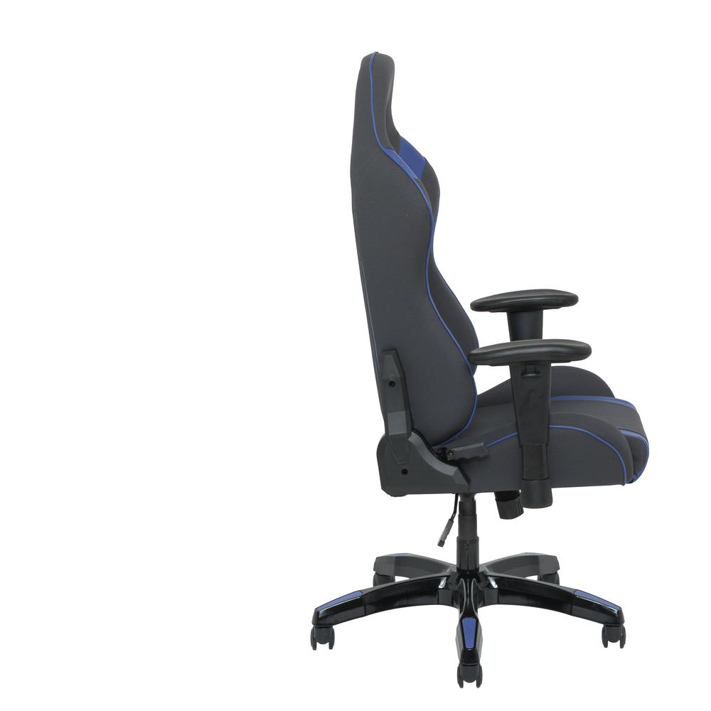Grey and Blue High Back Ergonomic Gaming Chair, Height Adjustable Arms. Picture 5