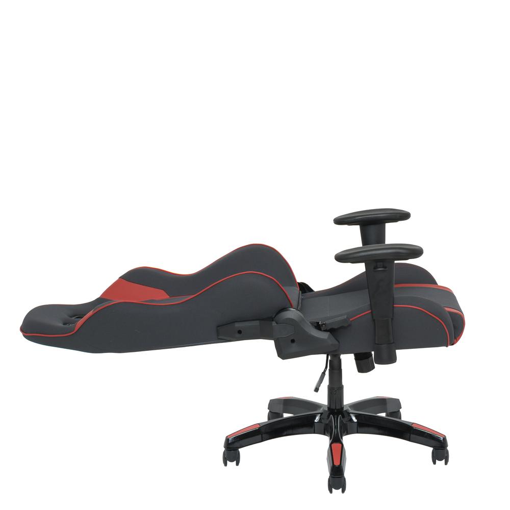 Grey and Red High Back Ergonomic Gaming Chair, Height Adjustable Arms. Picture 4