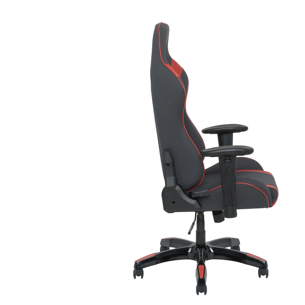 Grey and Red High Back Ergonomic Gaming Chair, Height Adjustable Arms. Picture 5