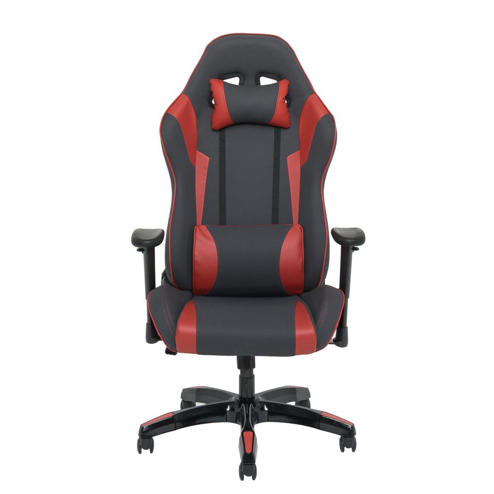 Grey and Red High Back Ergonomic Gaming Chair, Height Adjustable Arms. Picture 6