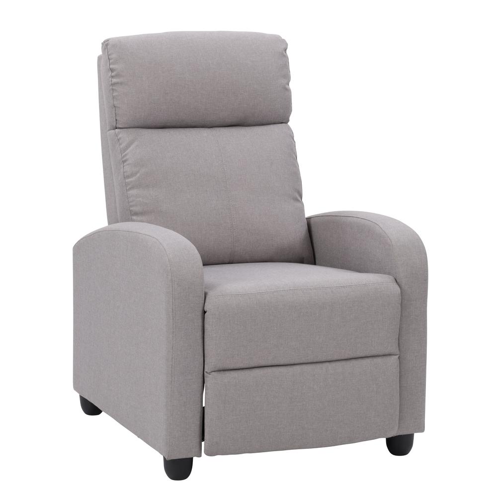 CorLiving Oren Polyester Recliner in Light Grey. Picture 4