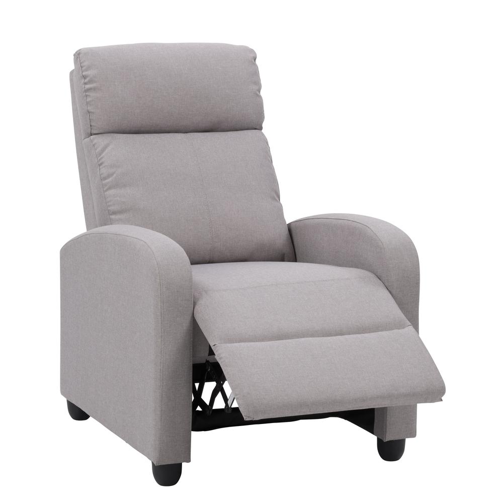 CorLiving Oren Polyester Recliner in Light Grey. Picture 5
