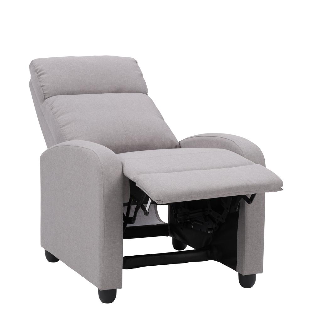 CorLiving Oren Polyester Recliner in Light Grey. Picture 6