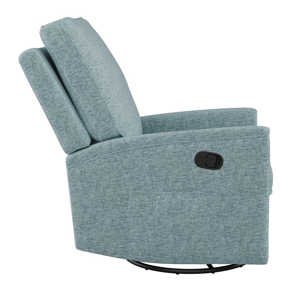 CorLiving Swivel Glider Recliner Chair, Blue. Picture 5