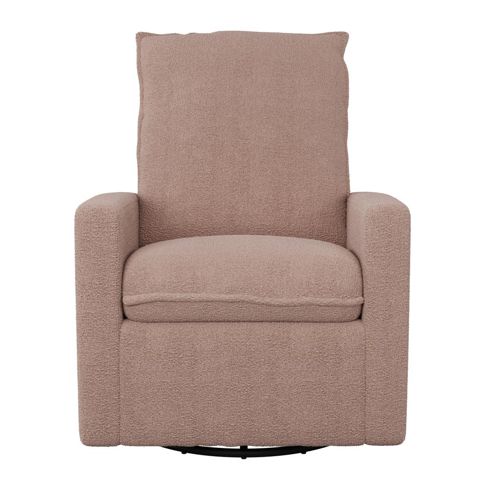 CorLiving Boucle Glider Recliner Chair, Pink. Picture 1