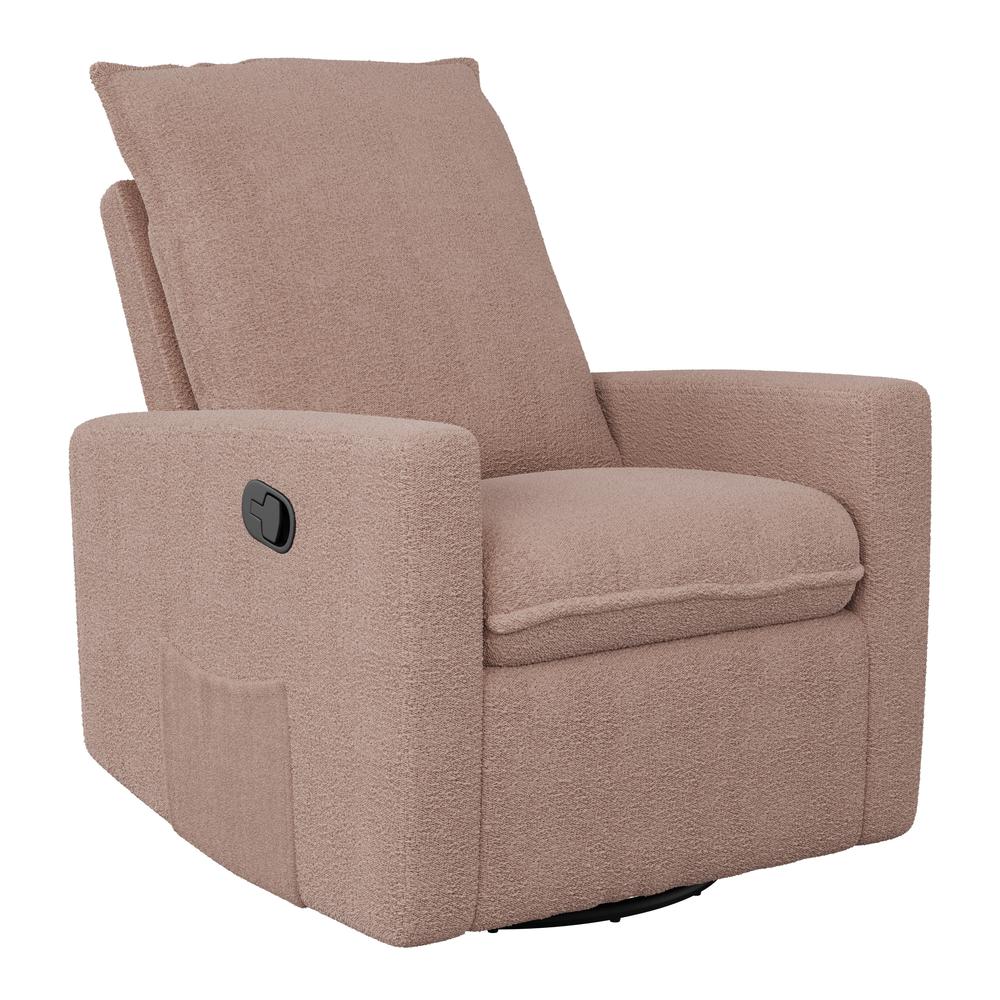 CorLiving Boucle Glider Recliner Chair, Pink. Picture 3