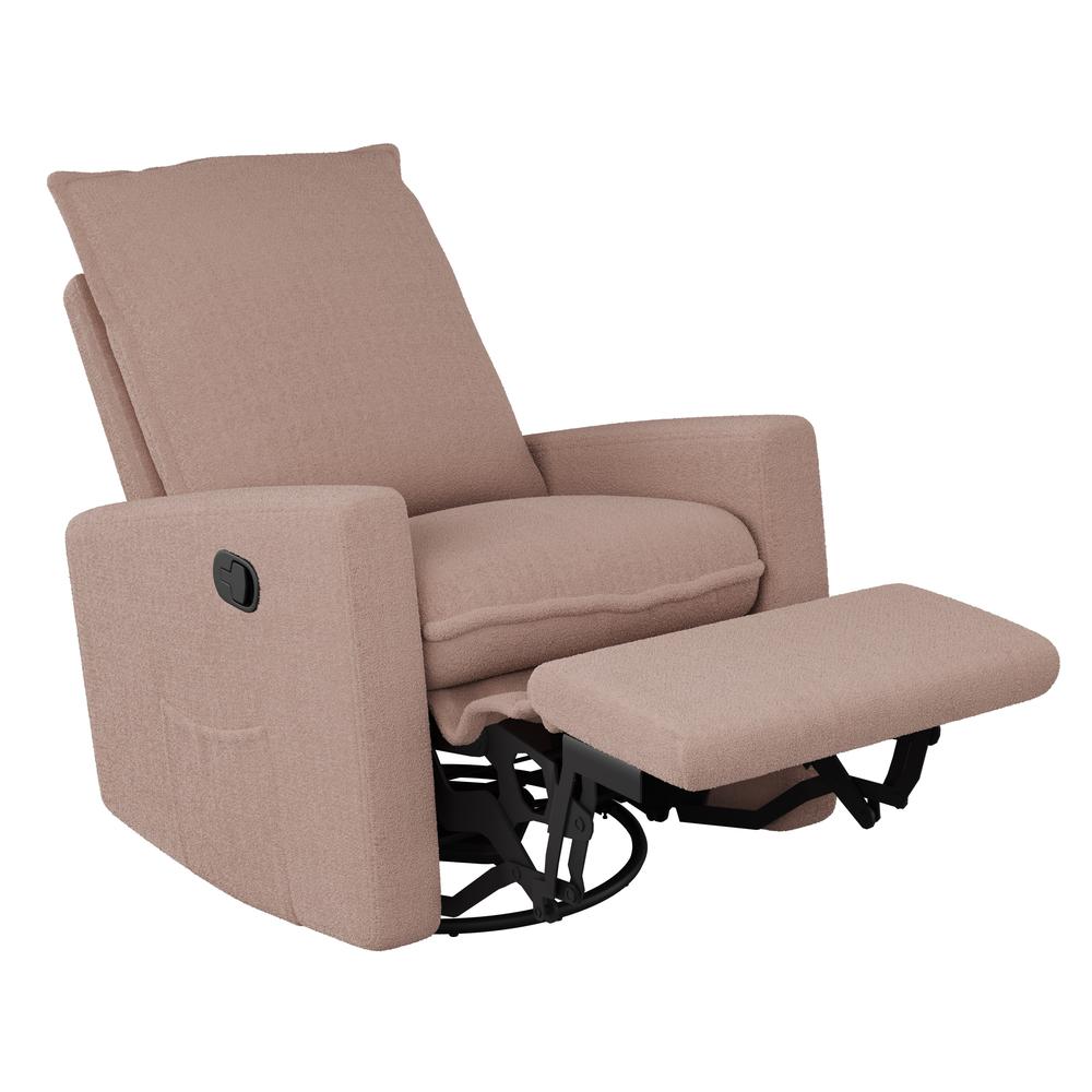 CorLiving Boucle Glider Recliner Chair, Pink. Picture 4