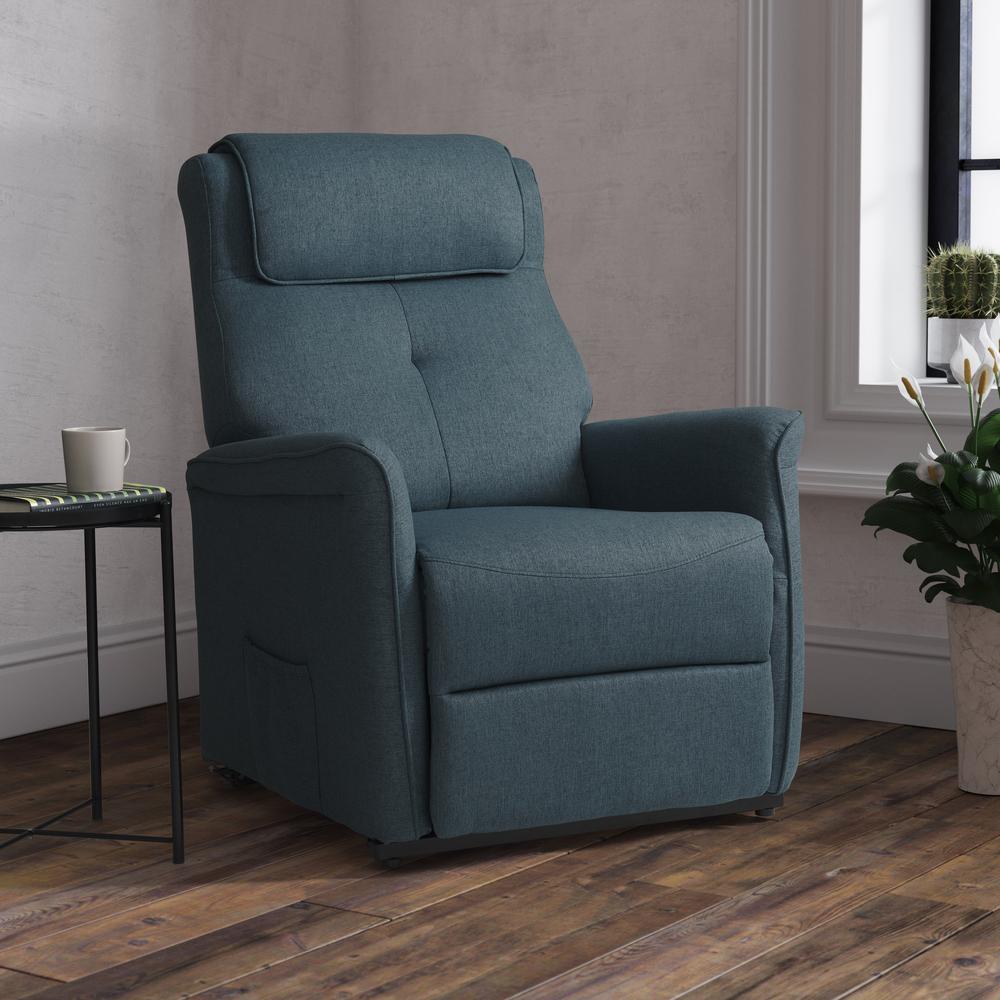 CorLiving Power Lift Recliner Blue. Picture 8
