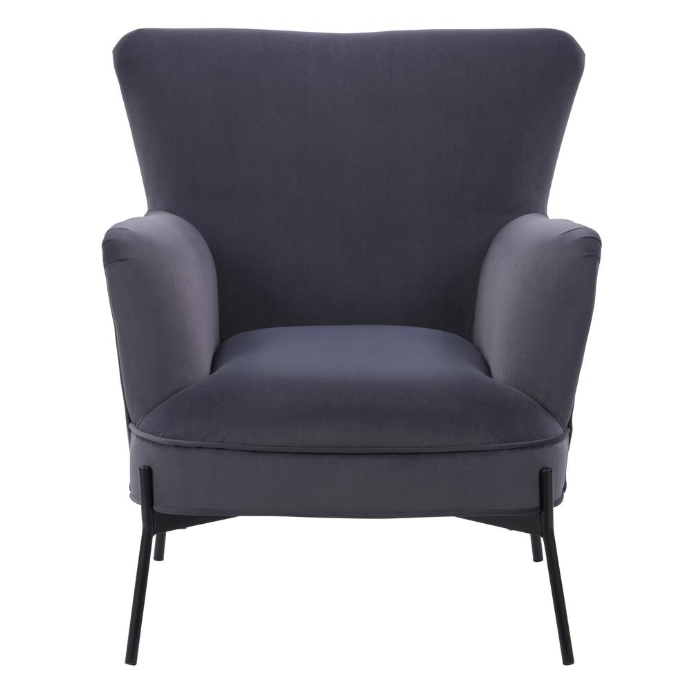 CorLiving Elwood Wingback Accent Chair in Grey Grey. Picture 1