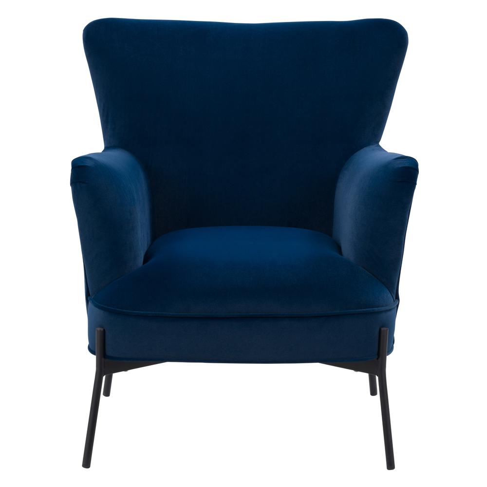 CorLiving Elwood Wingback Accent Chair in Blue Blue. Picture 1