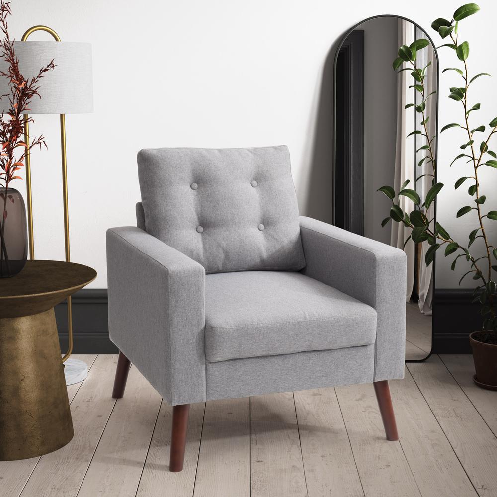 CorLiving Elwood Tufted Accent Chair in Grey Grey. Picture 6