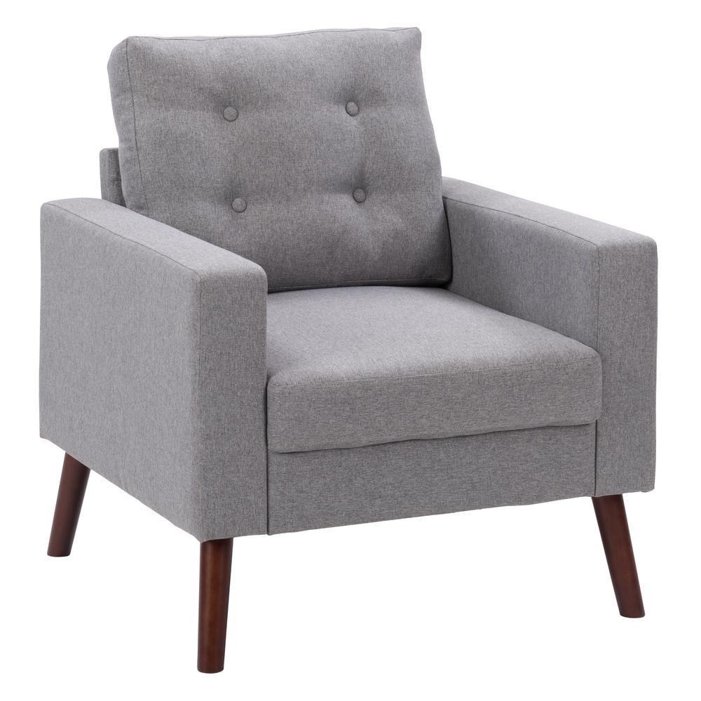 CorLiving Elwood Tufted Accent Chair in Grey Grey. Picture 2