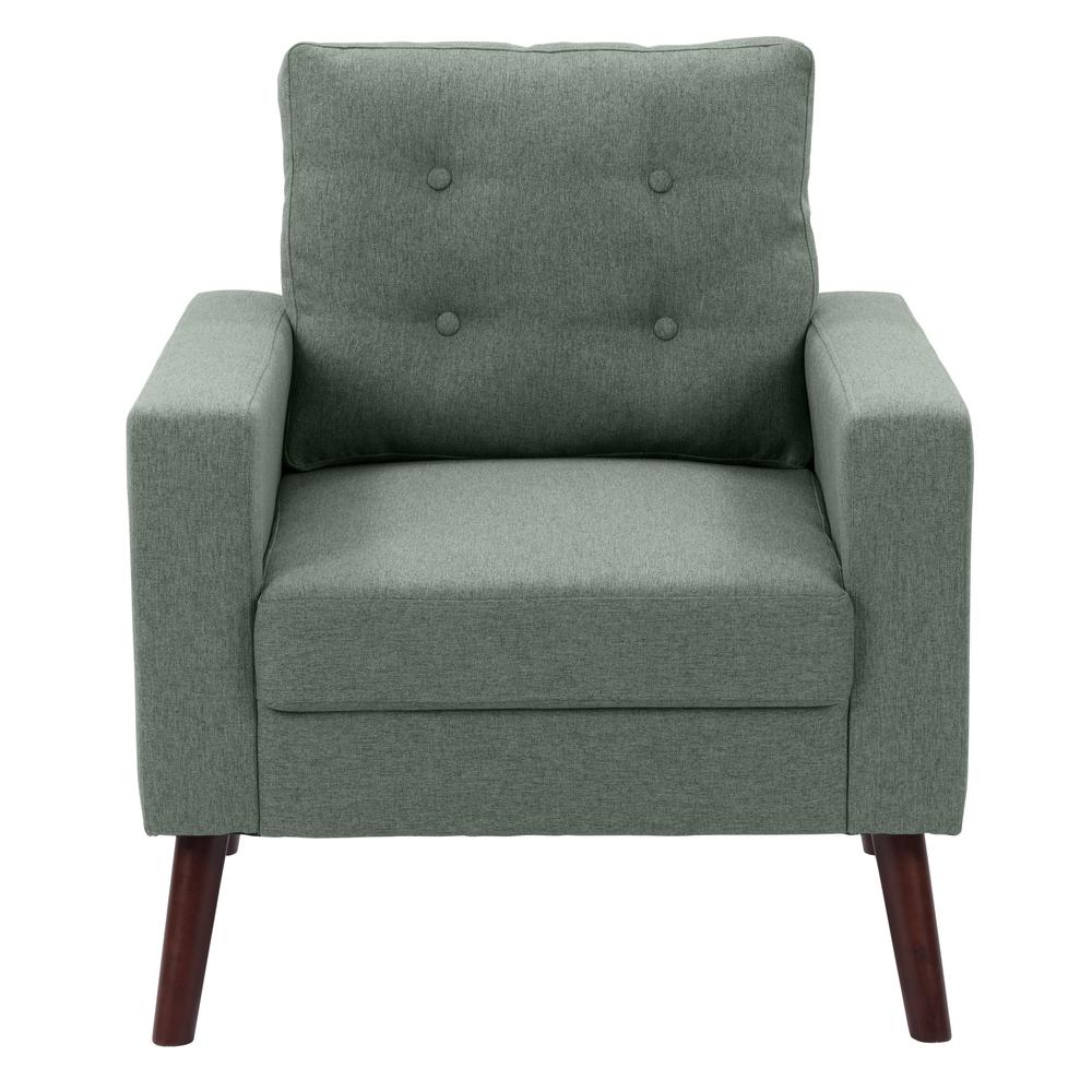 CorLiving Elwood Tufted Accent Chair in Light Green Green. Picture 1