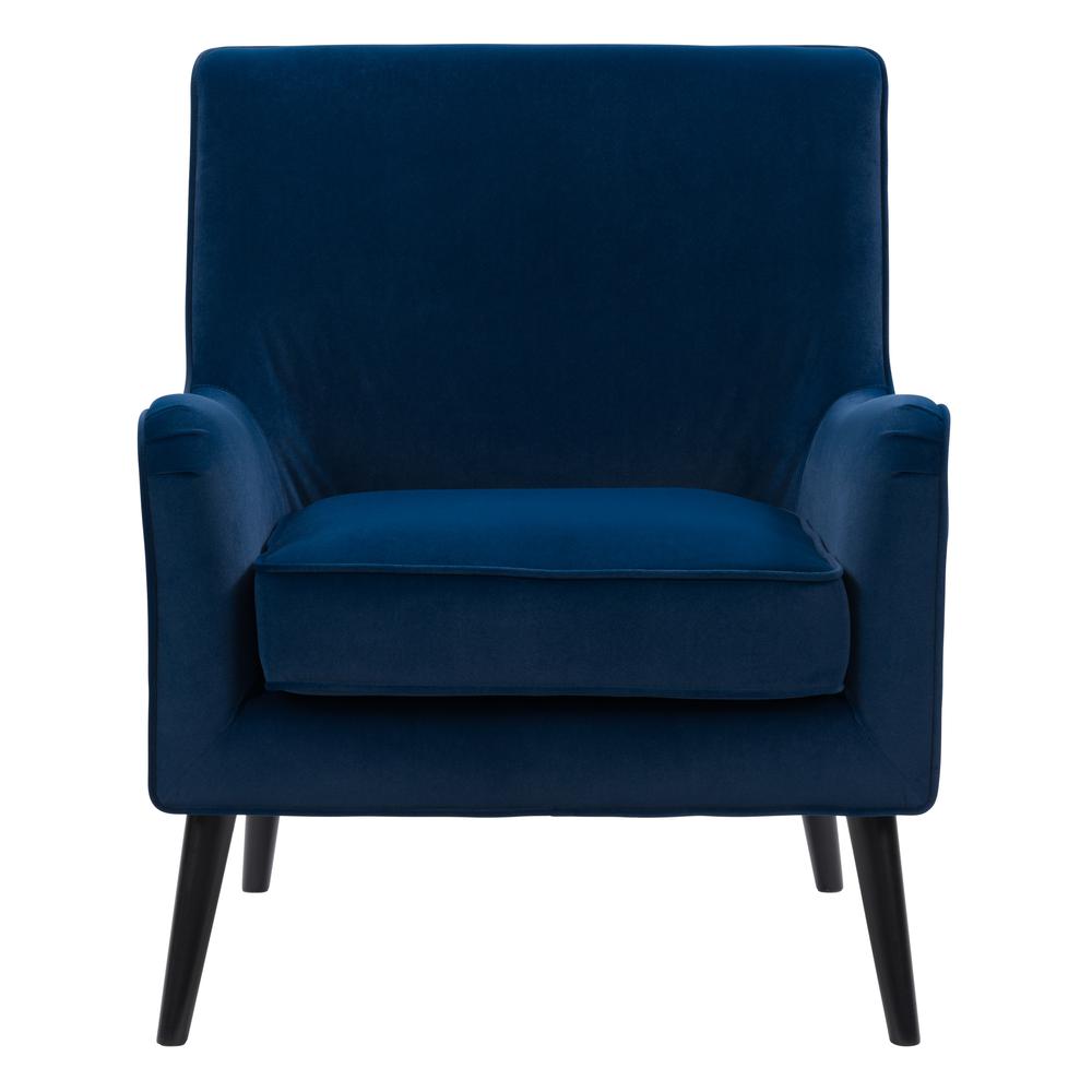 CorLiving Elwood Modern Accent Chair in Blue Dark Blue. Picture 1