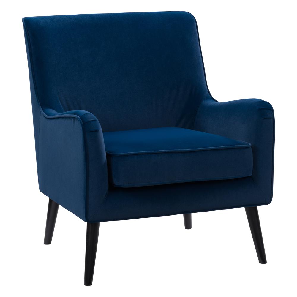 CorLiving Elwood Modern Accent Chair in Blue Dark Blue. Picture 3