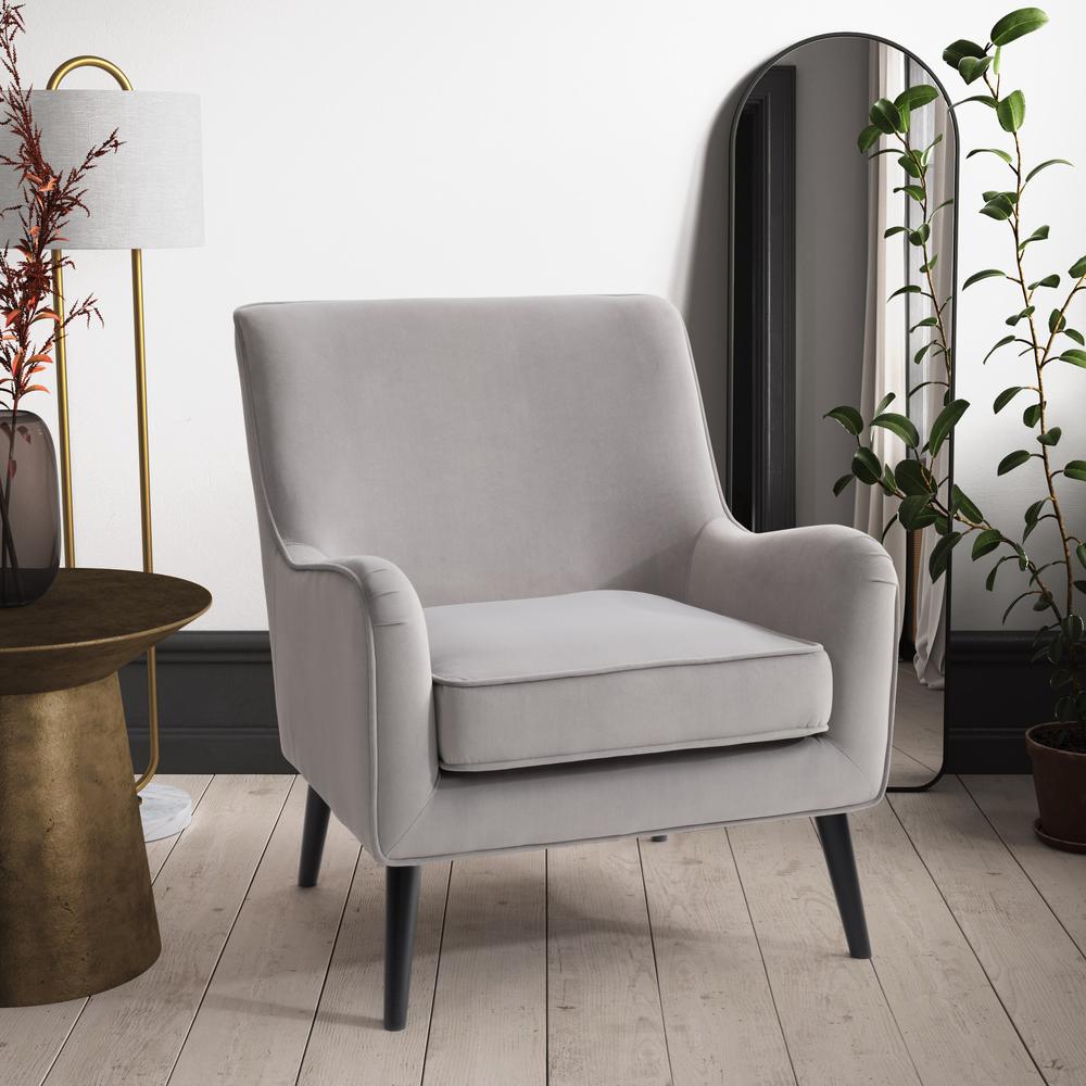 CorLiving Elwood Modern Accent Chair in Grey Grey. Picture 2