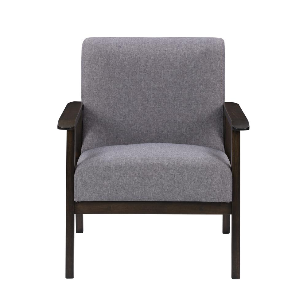 CorLiving Greyson Wood Armchair Light Grey. Picture 1